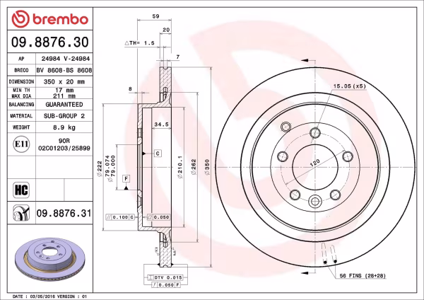 BREMBO Disco freno