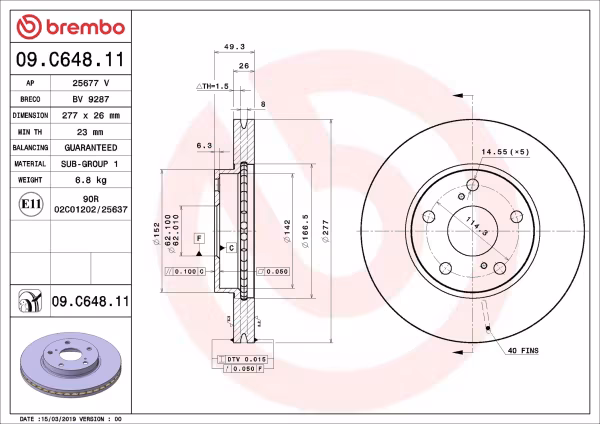 BREMBO Disco freno