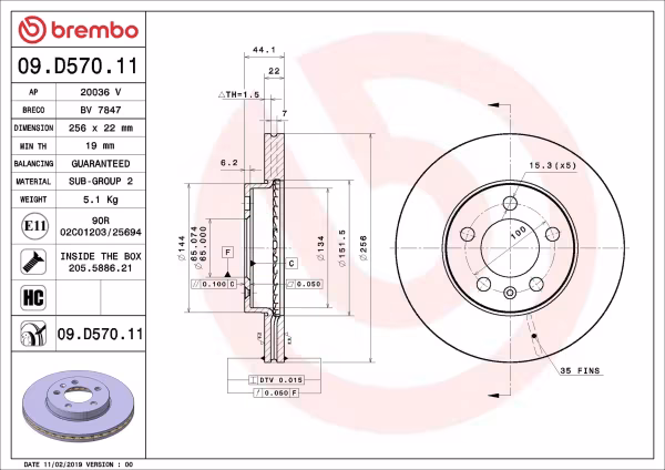 BREMBO Disco freno