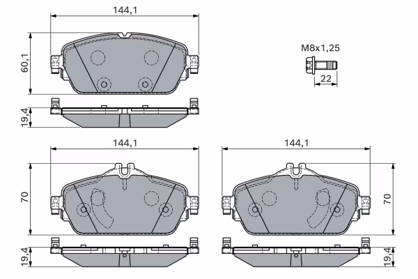 BOSCH Kit pastiglie freno, Freno a disco