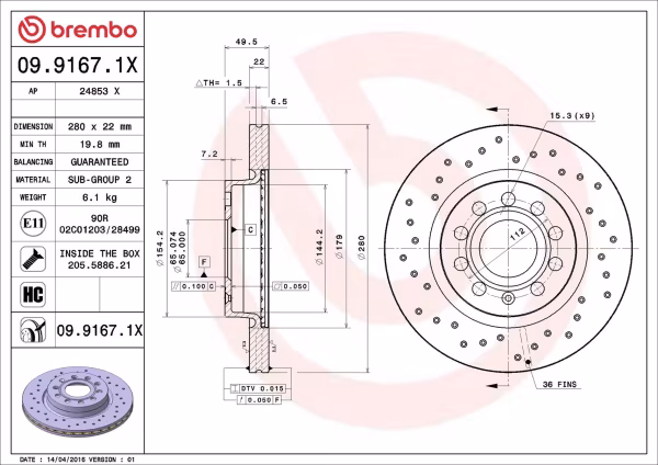 BREMBO Disco freno