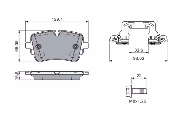 BOSCH Kit pastiglie freno, Freno a disco