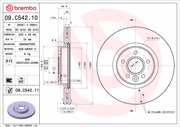 BREMBO Disco freno