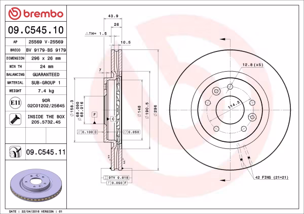 BREMBO Disco freno