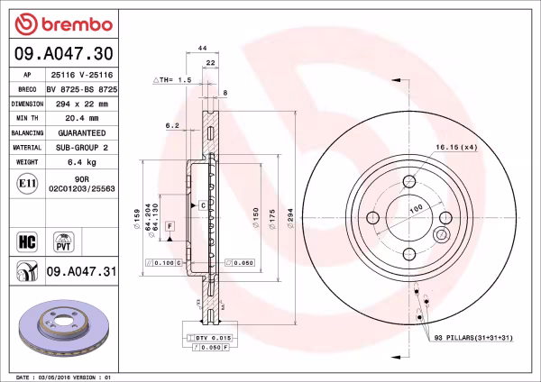 BREMBO Disco freno