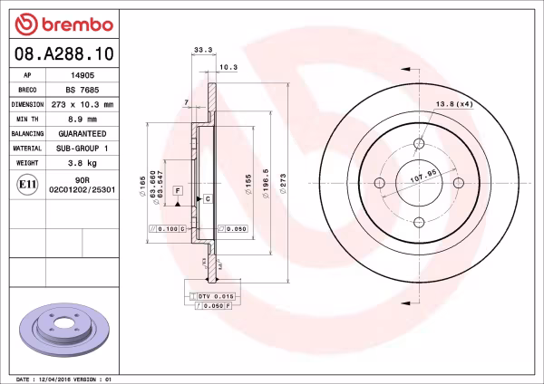 BREMBO Disco freno