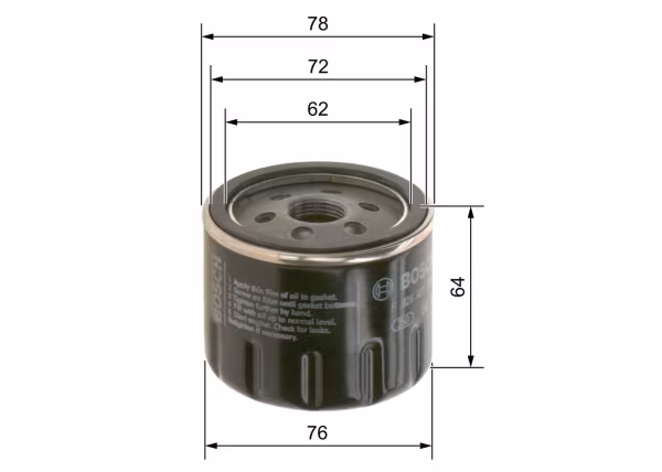 BOSCH Filtro olio