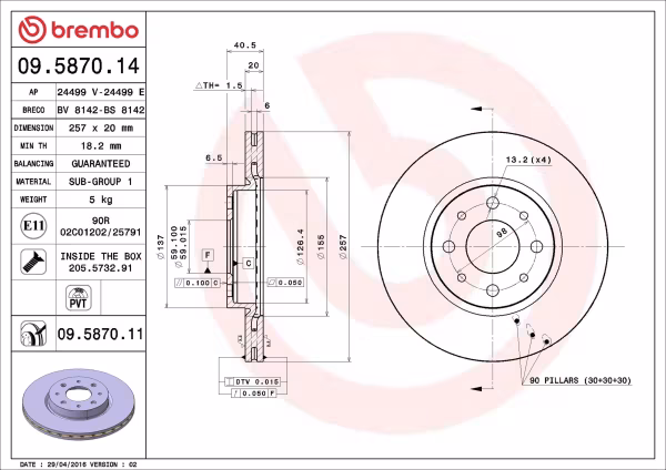 BREMBO Disco freno