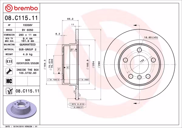 BREMBO Disco freno