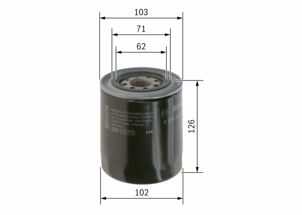 BOSCH Filtro olio