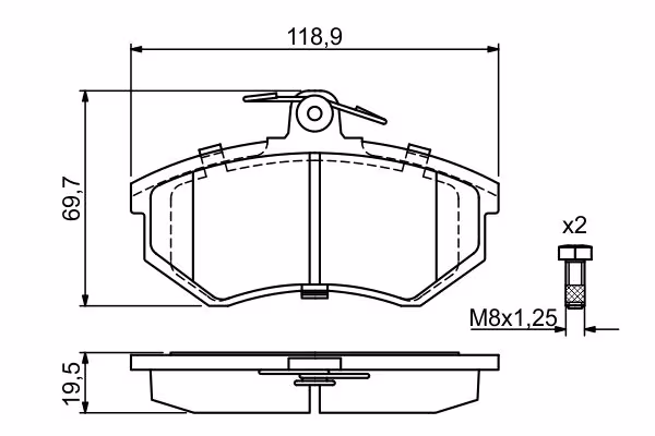 BOSCH Kit pastiglie freno, Freno a disco