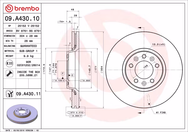 BREMBO Disco freno