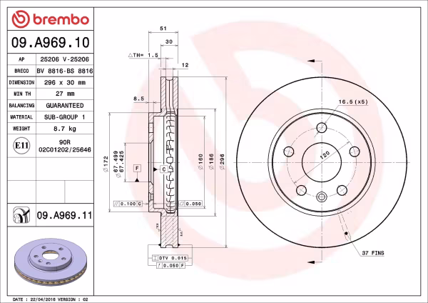 BREMBO Disco freno