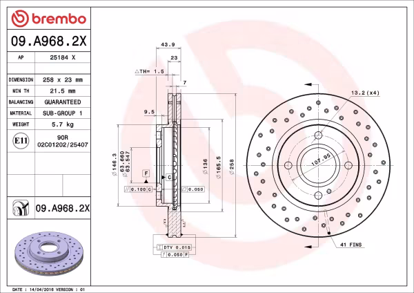 BREMBO Disco freno