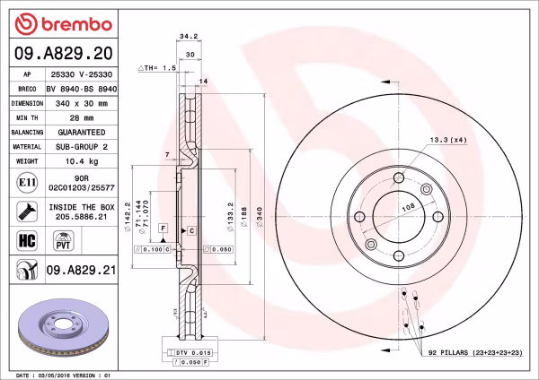 BREMBO Disco freno