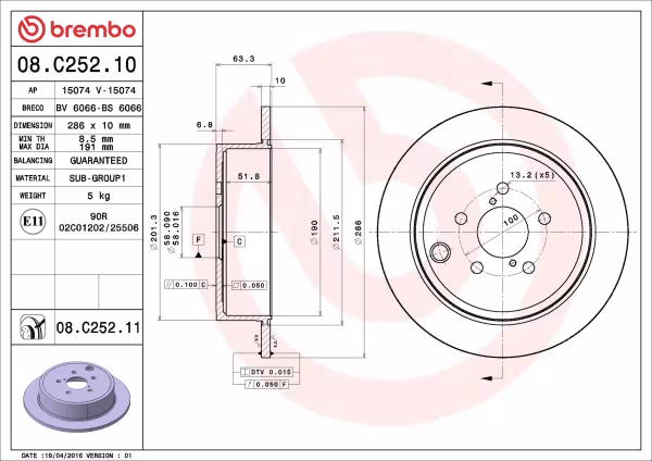 BREMBO Disco freno