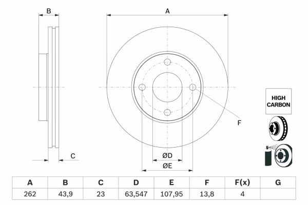 BOSCH Disco freno