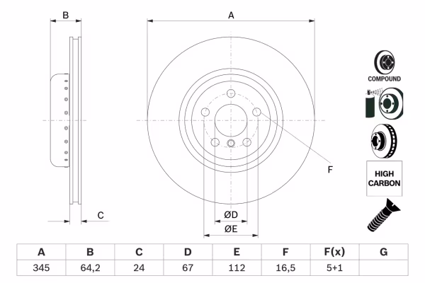 BOSCH Disco freno