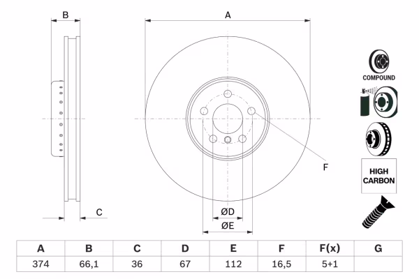 BOSCH Disco freno