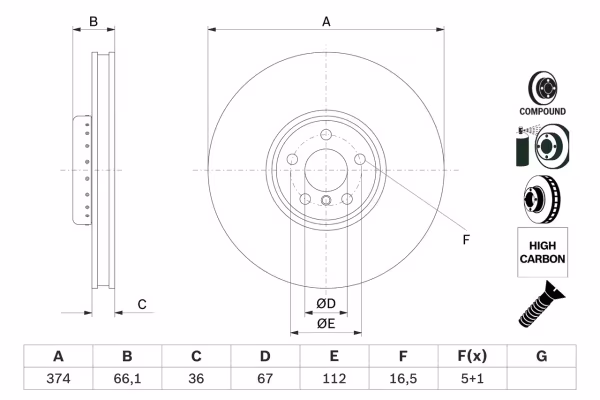 BOSCH Disco freno
