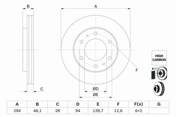 BOSCH Disco freno