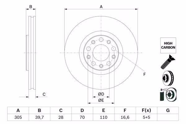BOSCH Disco freno