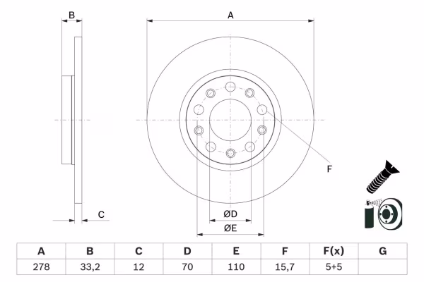 BOSCH Disco freno