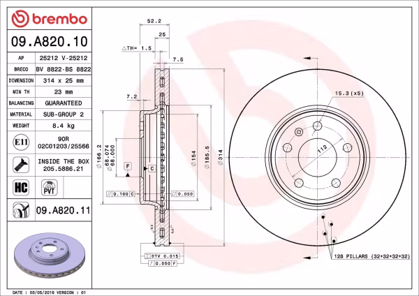 BREMBO Disco freno