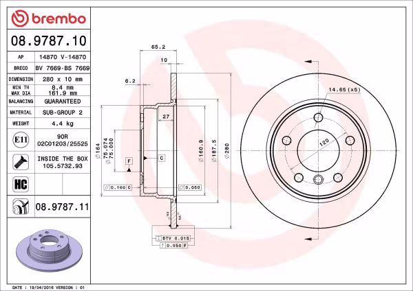 BREMBO Disco freno