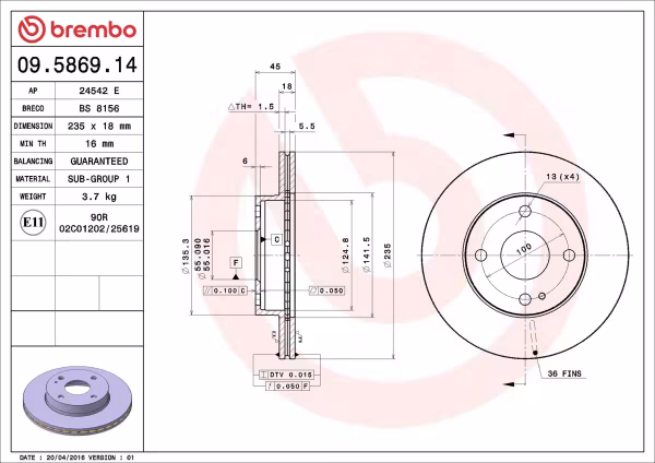 BREMBO Disco freno