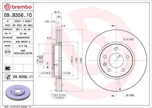 BREMBO Disco freno