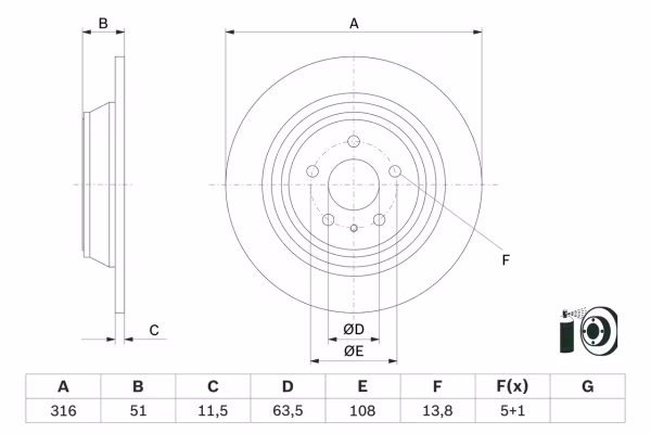 BOSCH Disco freno