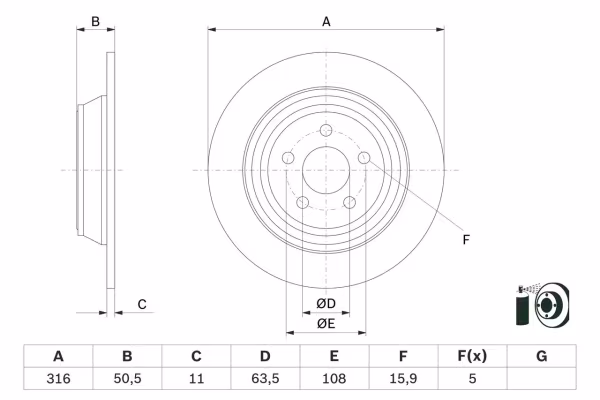 BOSCH Disco freno