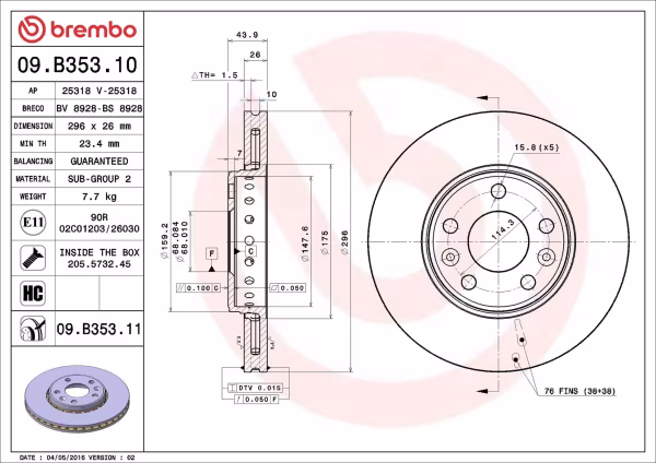 BREMBO Disco freno