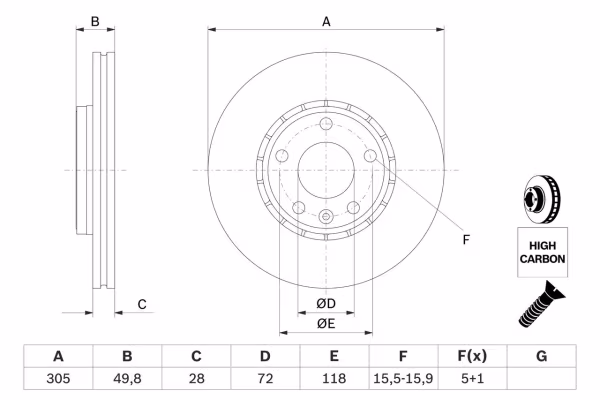 BOSCH Disco freno