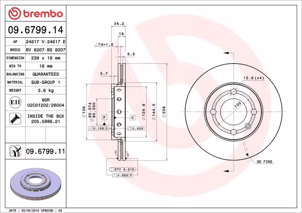 BREMBO Disco freno