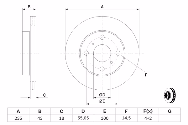 BOSCH Disco freno