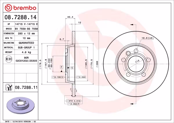 BREMBO Disco freno