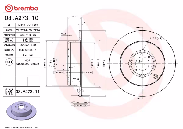 BREMBO Disco freno