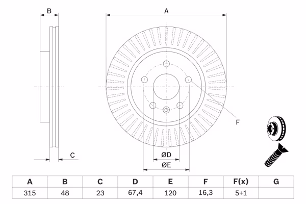 BOSCH Disco freno