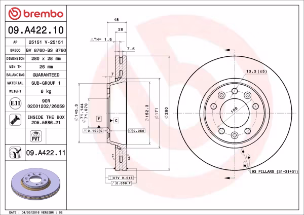 BREMBO Disco freno