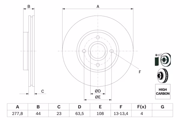 BOSCH Disco freno