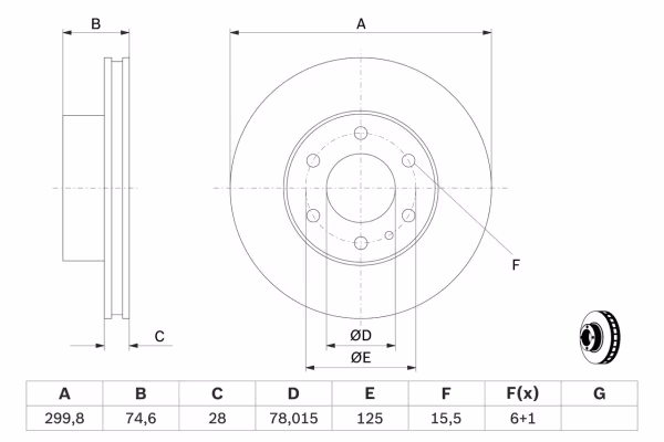 BOSCH Disco freno