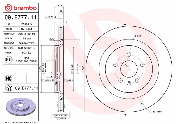 BREMBO Disco freno