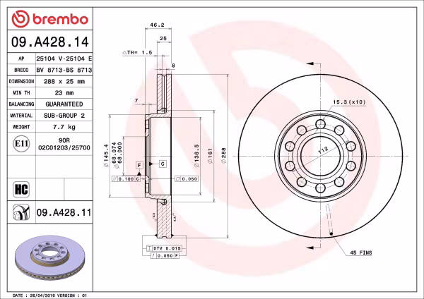 BREMBO Disco freno
