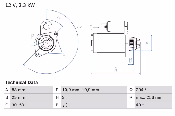 BOSCH Motorino d\'avviamento