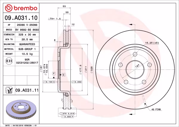 BREMBO Disco freno
