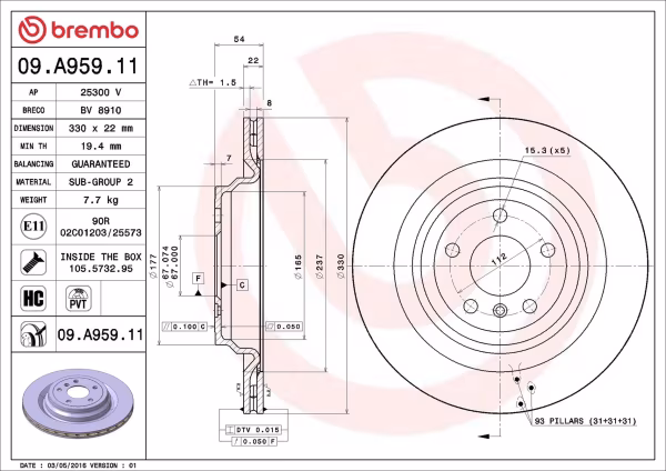 BREMBO Disco freno