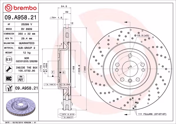 BREMBO Disco freno