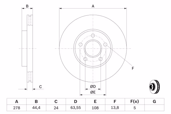 BOSCH Disco freno